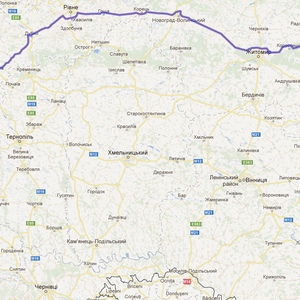 Карта машрута Киев - Татаров