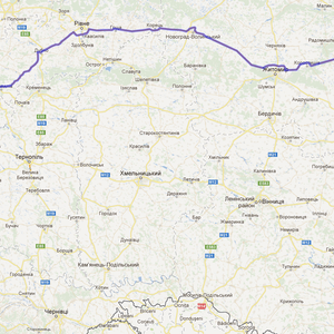 Карта машрута  Татаров - Львов - Киев